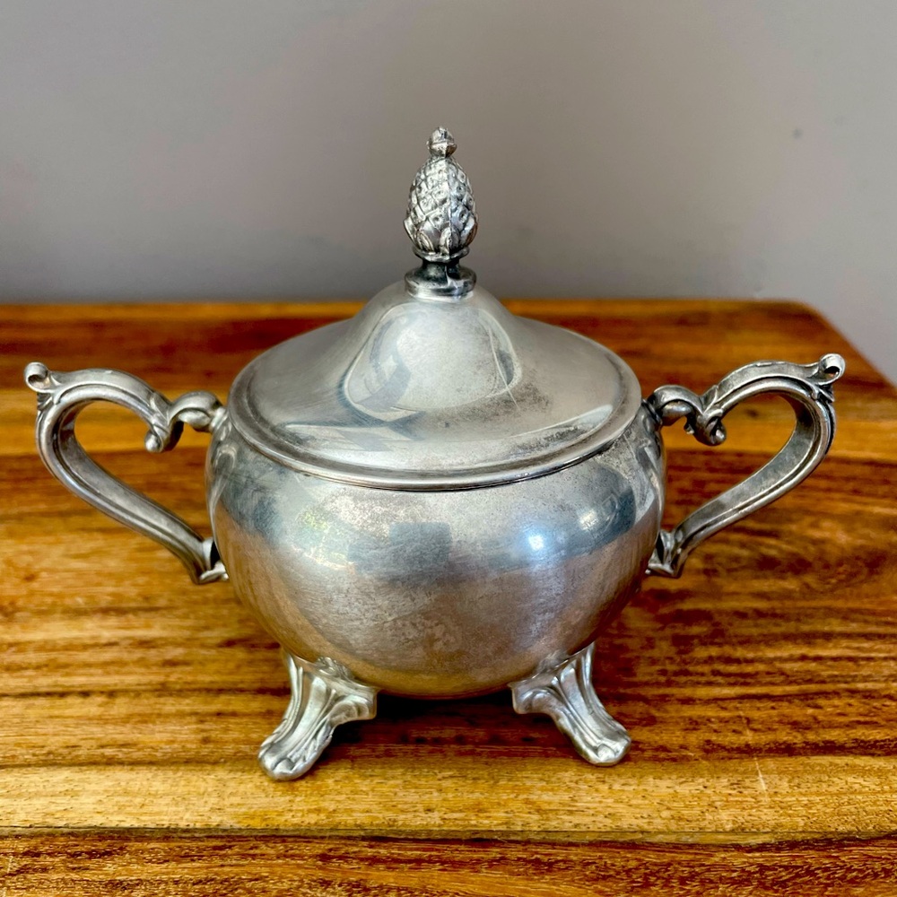 Vintage 3” Silver Sugar Bowl Hand Crafted By International Silver Co. Meriden CT
